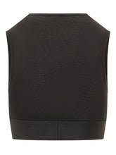 DIESEL - Sleeveless Cropped Top with Graphic Band - Black - LIDIASHOPPING® - Official Website