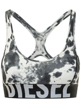 DIESEL - Reggiseno Sportivo Allison con Stampa Astratta - Nero - LIDIASHOPPING® - Official Website