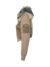 DIESEL - Giacca Ustav con Collo Effetto Pelliccia - Verde - LIDIASHOPPING® - Official Website