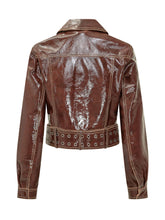 DIESEL - Giacca Cropped Doppiopetto con Cintura - Marrone - LIDIASHOPPING® - Official Website