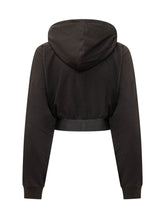 DIESEL - Felpa Nika Cropped con Cappuccio - Nero - LIDIASHOPPING® - Official Website