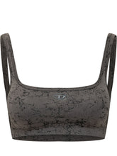 DIESEL - Reggiseno Sportivo Hella con Stampa Astratta - Nero - LIDIASHOPPING® - Official Website