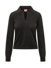DIESEL - Long Sleeve Collared Top - Black - LIDIASHOPPING® - Official Website