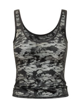 DIESEL - Top Lily Effetto Pizzo Floreale - Nero - LIDIASHOPPING® - Official Website