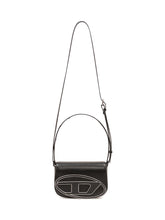 DIESEL - 1DR Shoulder Bag con Placca Logo - Nero - LIDIASHOPPING® - Official Website