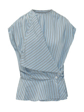 IRO - Top a Righe Con Drappeggio - Blu - LIDIASHOPPING® - Official Website