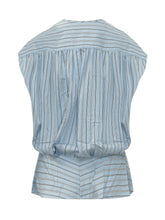 IRO - Top a Righe Con Drappeggio - Blu - LIDIASHOPPING® - Official Website
