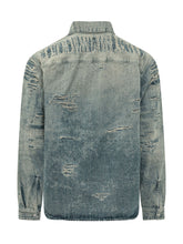DIESEL - Shirt with Distressed Effect - Blue - LIDIASHOPPING® - Official Website