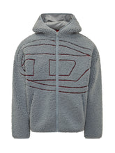 DIESEL - Felpa con Cappuccio e Zip - Blu - LIDIASHOPPING® - Official Website