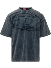 DIESEL - T-shirt con Applicazione Logo in Rilievo - Blu - LIDIASHOPPING® - Official Website