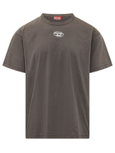DIESEL - T-shirt with Front Plaque - Grey - LIDIASHOPPING® - Official Website