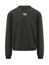 DIESEL - Sweatshirt with Front Plaque - Black - LIDIASHOPPING® - Official Website