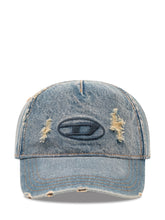 DIESEL - Distressed Cap with Logo Embroidery - Blue - LIDIASHOPPING® - Official Website