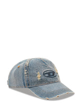 DIESEL - Distressed Cap with Logo Embroidery - Blue - LIDIASHOPPING® - Official Website