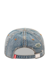 DIESEL - Distressed Cap with Logo Embroidery - Blue - LIDIASHOPPING® - Official Website