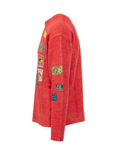 DIESEL - Maglia Girocollo con Patch - Rosso - LIDIASHOPPING® - Official Website