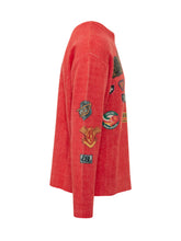 DIESEL - Maglia Girocollo con Patch - Rosso - LIDIASHOPPING® - Official Website