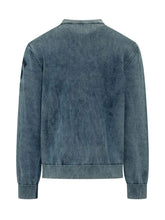 DIESEL - Crew Neck Sweater with Graphic Patch - Blue - LIDIASHOPPING® - Official Website