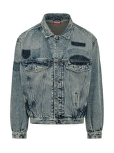 DIESEL - Giacca Effetto Denim con Patch - Blu - LIDIASHOPPING® - Official Website