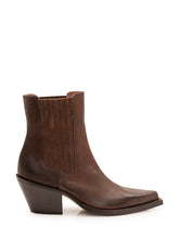 PARIS TEXAS - Dallas Ankle Boot with Flared Heel - Brown - LIDIASHOPPING® - Official Website