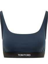TOM FORD - Bralette con Logo - Blu - LIDIASHOPPING® - Official Website
