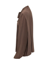 TOM FORD - Sunray Plisse Shirt with Bow Collar - Brown - LIDIASHOPPING® - Official Website
