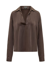 TOM FORD - Long Sleeve Silk Polo Top - Brown - LIDIASHOPPING® - Official Website