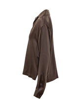 TOM FORD - Long Sleeve Silk Polo Top - Brown - LIDIASHOPPING® - Official Website