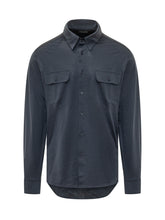 TOM FORD - Camicia Military con Tasche - Blu - LIDIASHOPPING® - Official Website
