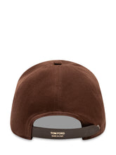 TOM FORD - Cap with Contrasting Logo Embroidery - Brown - LIDIASHOPPING® - Official Website