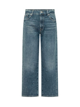 7 FOR ALL MANKIND - Stovepipe Straight Jeans with Applications - Blue - LIDIASHOPPING® - Official Website
