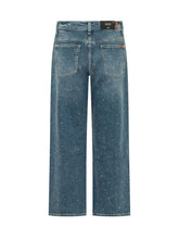 7 FOR ALL MANKIND - Stovepipe Straight Jeans with Applications - Blue - LIDIASHOPPING® - Official Website
