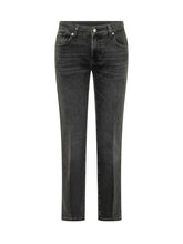 7 FOR ALL MANKIND - Calie Straight Ankle Five Pocket Jeans - Black - LIDIASHOPPING® - Official Website
