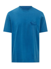 ETRO - T-shirt Roma con Logo Ricamato - Blu - LIDIASHOPPING® - Official Website