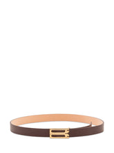VICTORIA BECKHAM - Dorian Frame Belt with Shaped Buckle - Brown - LIDIASHOPPING® - Official Website