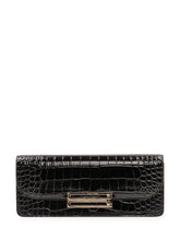 VICTORIA BECKHAM - Dorian East-West Clutch with Front Plaque - Black - LIDIASHOPPING® - Official Website