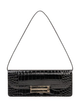 VICTORIA BECKHAM - Dorian East-West Clutch with Front Plaque - Black - LIDIASHOPPING® - Official Website