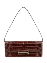 VICTORIA BECKHAM - Dorian East-West Clutch with Front Plaque - Brown - LIDIASHOPPING® - Official Website