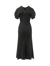 VICTORIA BECKHAM - Draped Midi Dress - Black - LIDIASHOPPING® - Official Website