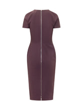 VICTORIA BECKHAM - Short Sleeve Midi Dress - Purple - LIDIASHOPPING® - Official Website