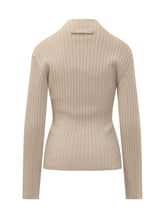 VICTORIA BECKHAM - Pullover a Coste Sagomato - Beige | Lidia Shopping ® | Official Website