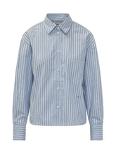VICTORIA BECKHAM - Oversized Striped Shirt - Blue - LIDIASHOPPING® - Official Website