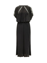 PINKO - Abito Midi con Inserti in Pizzo - Nero - LIDIASHOPPING® - Official Website