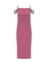 PINKO - Long Dress with V Neckline - Pink | Lidia Shopping ® | Official Website
