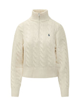 POLO RALPH LAUREN - Maglia a Trecce con Mezza Zip - Bianco - LIDIASHOPPING® - Official Website