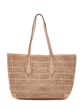 GIANNI CHIARINI - Mashup Perforated Tote Bag with Long Handles - Beige - LIDIASHOPPING® - Official Website