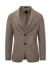 ZEGNA - Blazer Monopetto con Tasche Applicate - Marrone - LIDIASHOPPING® - Official Website