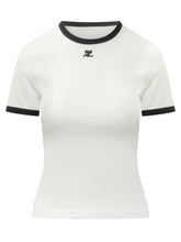 COURREGES - T-shirt con Bordi a Contrasto - Bianco | Lidia Shopping ® | Official Website