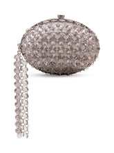 SELF-PORTRAIT - Oval Crystal Embellished Clutch - Silver - LIDIASHOPPING® - Official Website