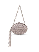 SELF-PORTRAIT - Oval Crystal Embellished Clutch - Silver - LIDIASHOPPING® - Official Website